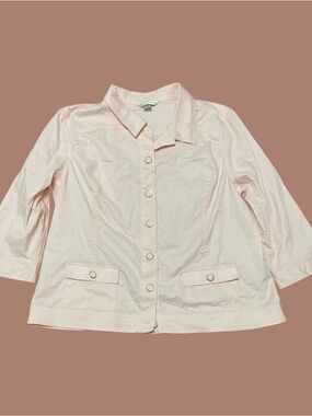 Christopher & Banks Pink Button Front Jacket XL Lightweight Casual